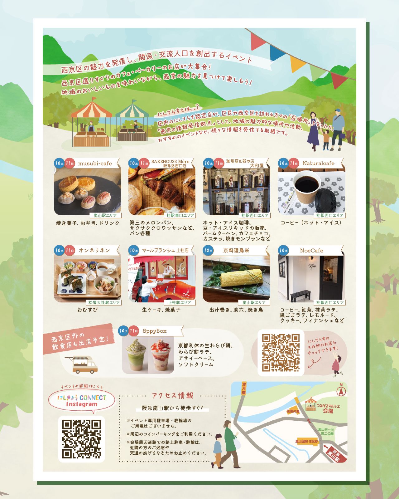 嵐山小さな森のつながるマルシェチラシ裏
