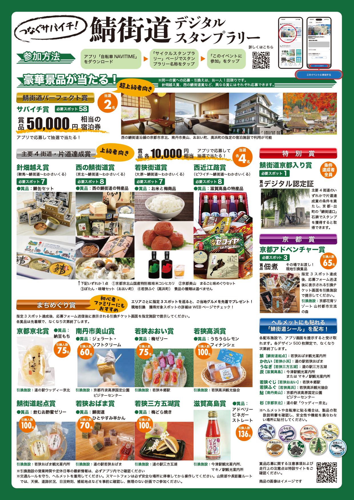 つなぐサバイチ！鯖街道デジタルスタンプラリーチラシ画像裏